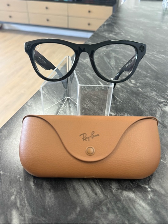 Ray-Ban Accessories - Ray-Ban Meta Skyler Black Cat-Eye Glasses with Brown Case